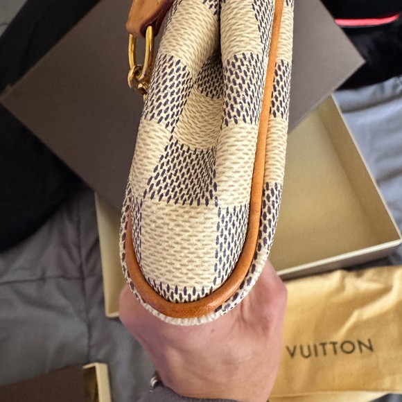 Discontinued Louis Vuitton Damier Azur Eva Gold Accents Dustbag Gift Box/Receipt - Picture 15 of 16